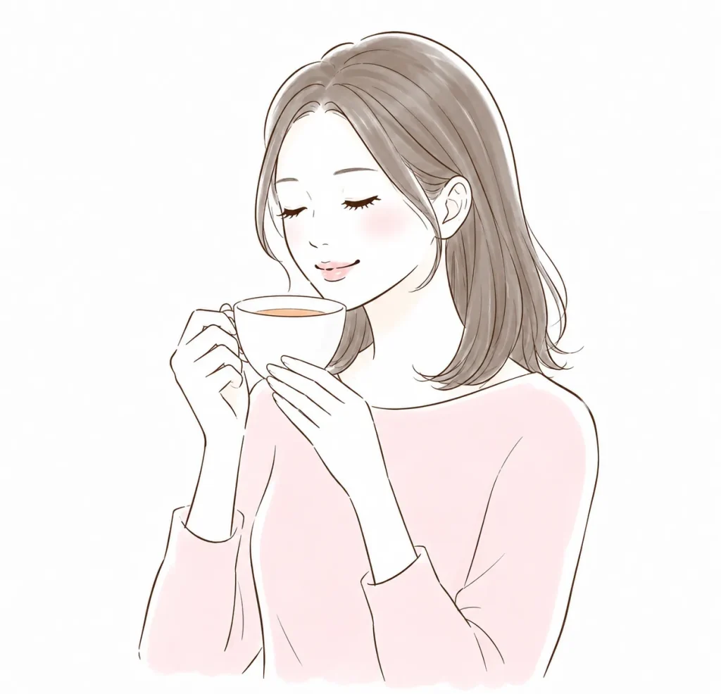 施術後のお茶のイラスト